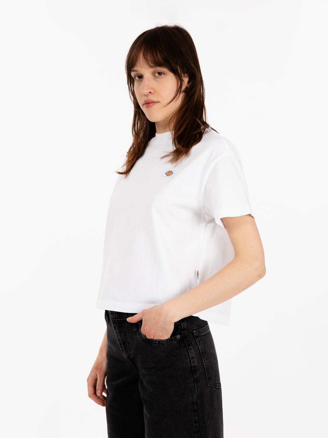 Oakport boxy ss tee white