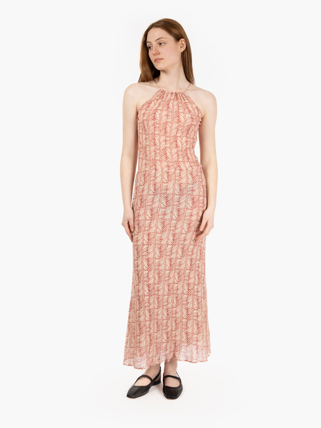 White coral long dress / ranzia