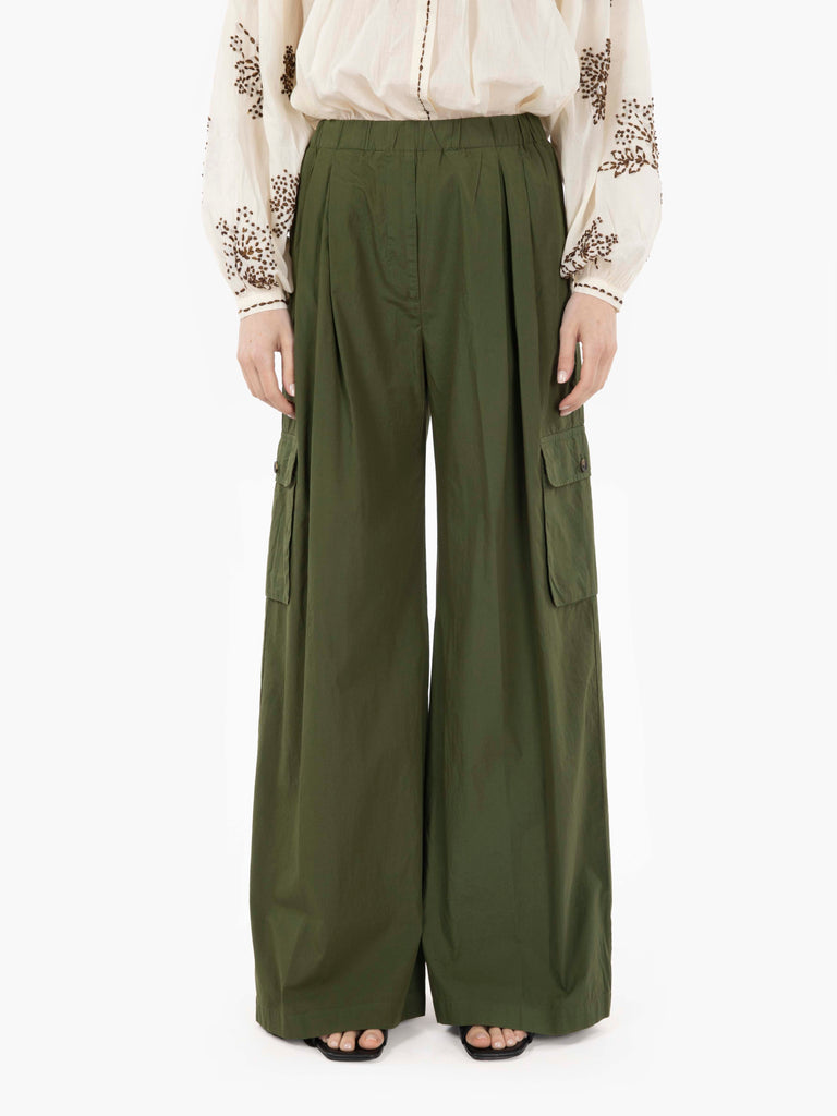 DIEGA - Pantaloni cargo con tasche kaki
