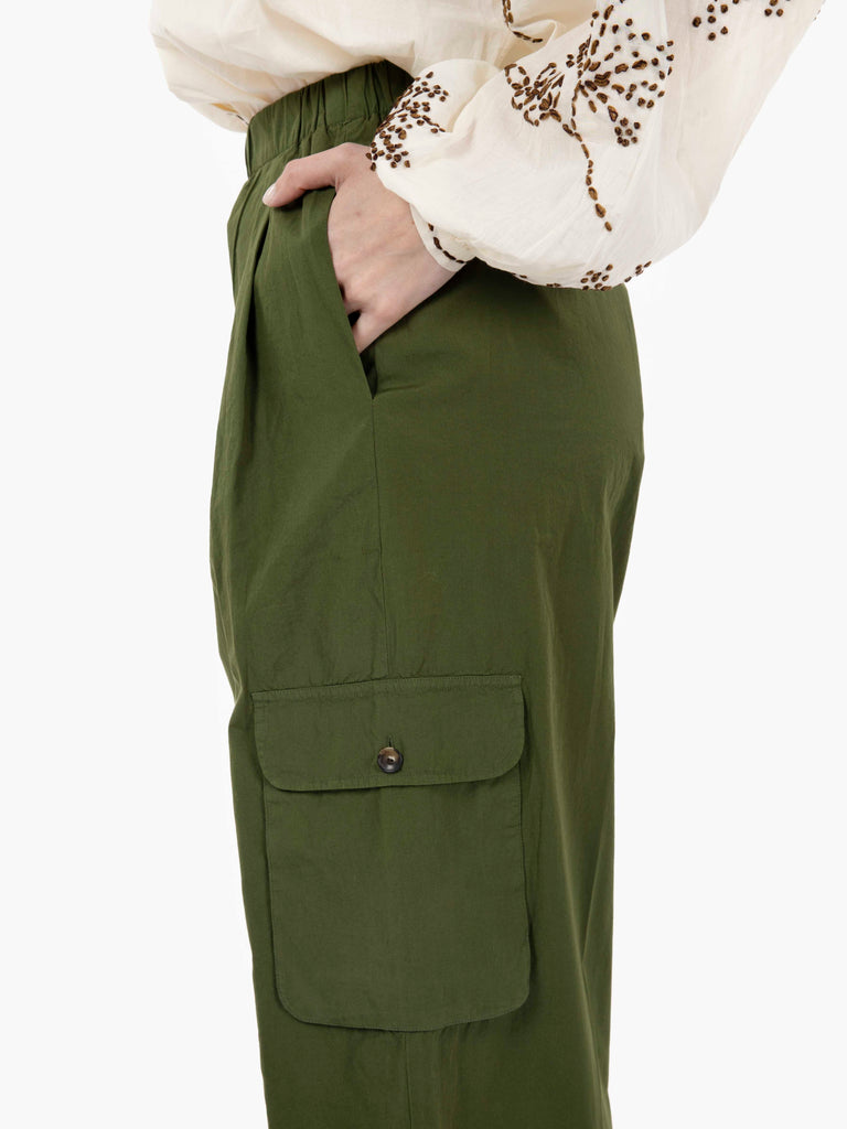 DIEGA - Pantaloni cargo con tasche kaki