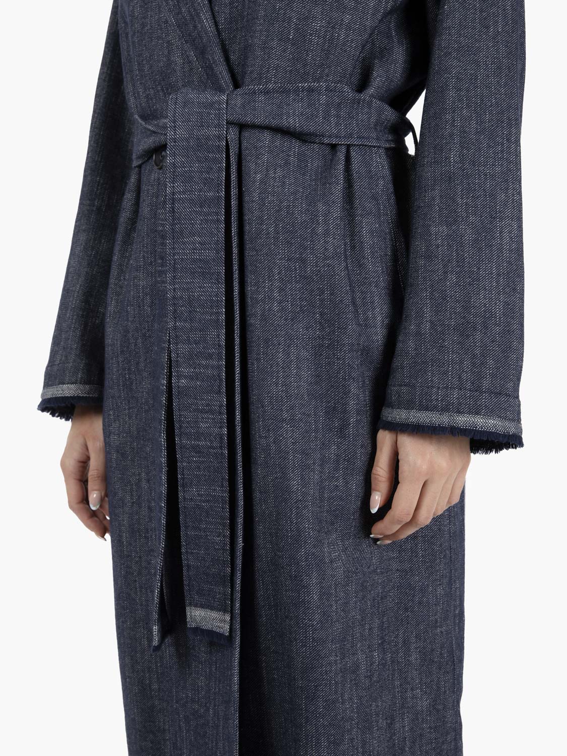 Trench in denim blu