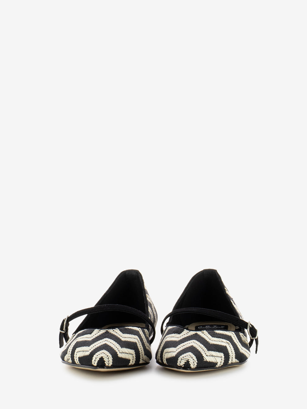 Ballerine fantasia a spiga nero / bianco