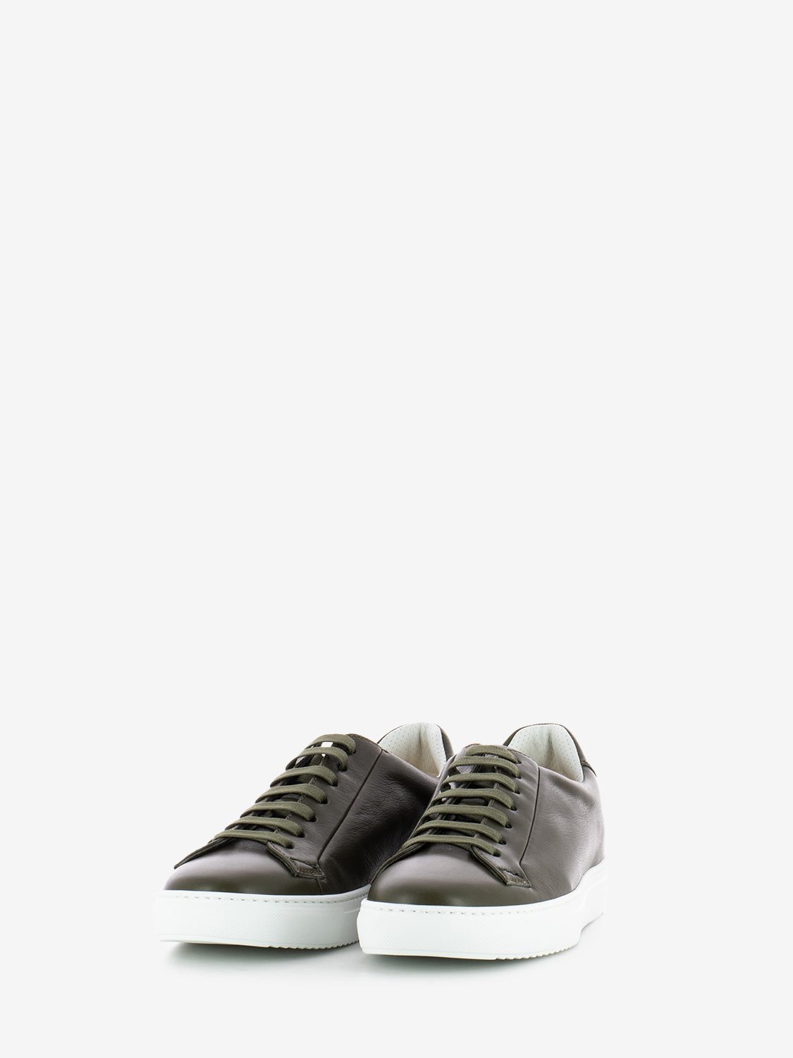 Olive Chiffon Sneaker with White Bottom