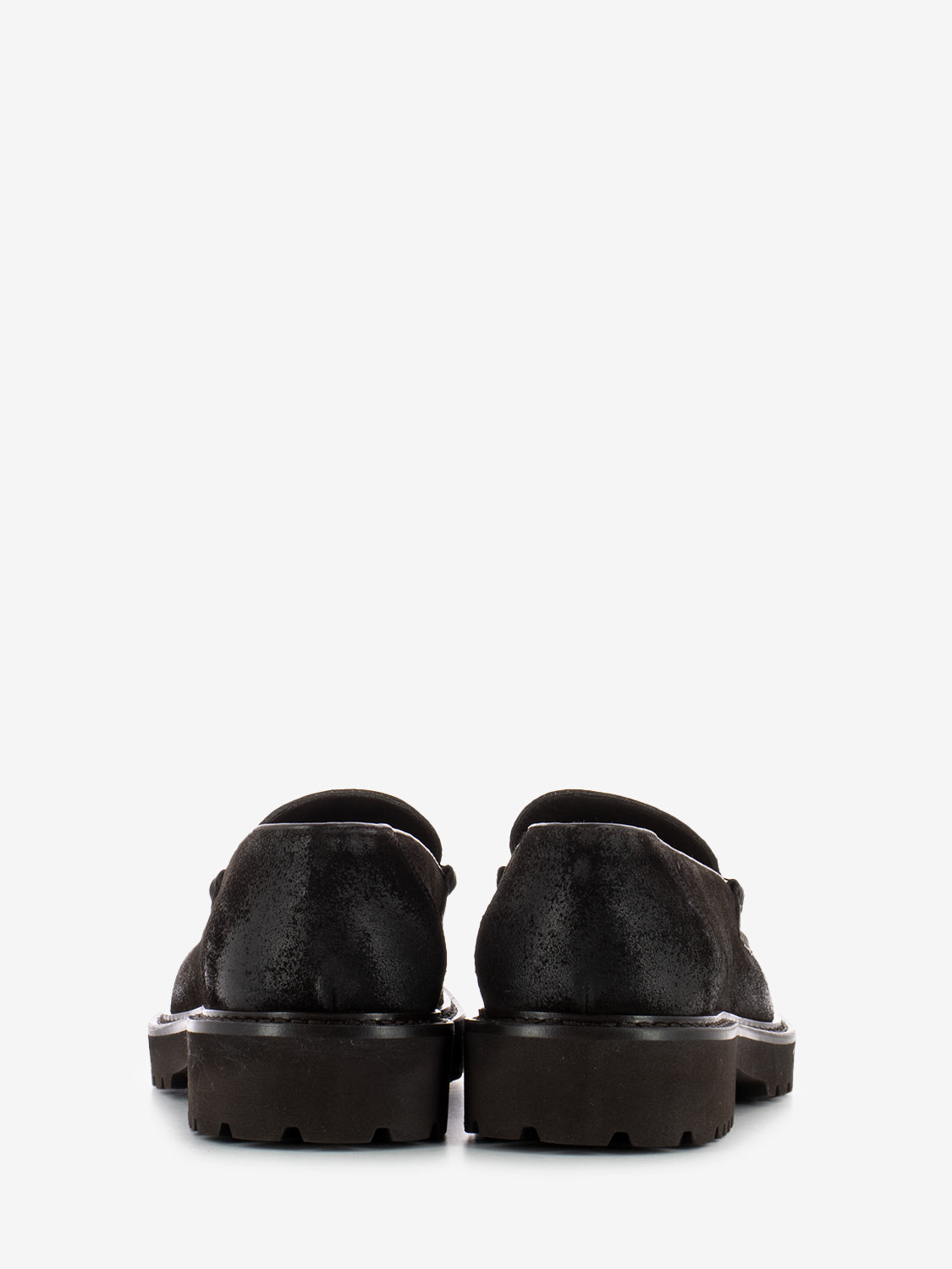 Mocassini in suede penny testa di moro