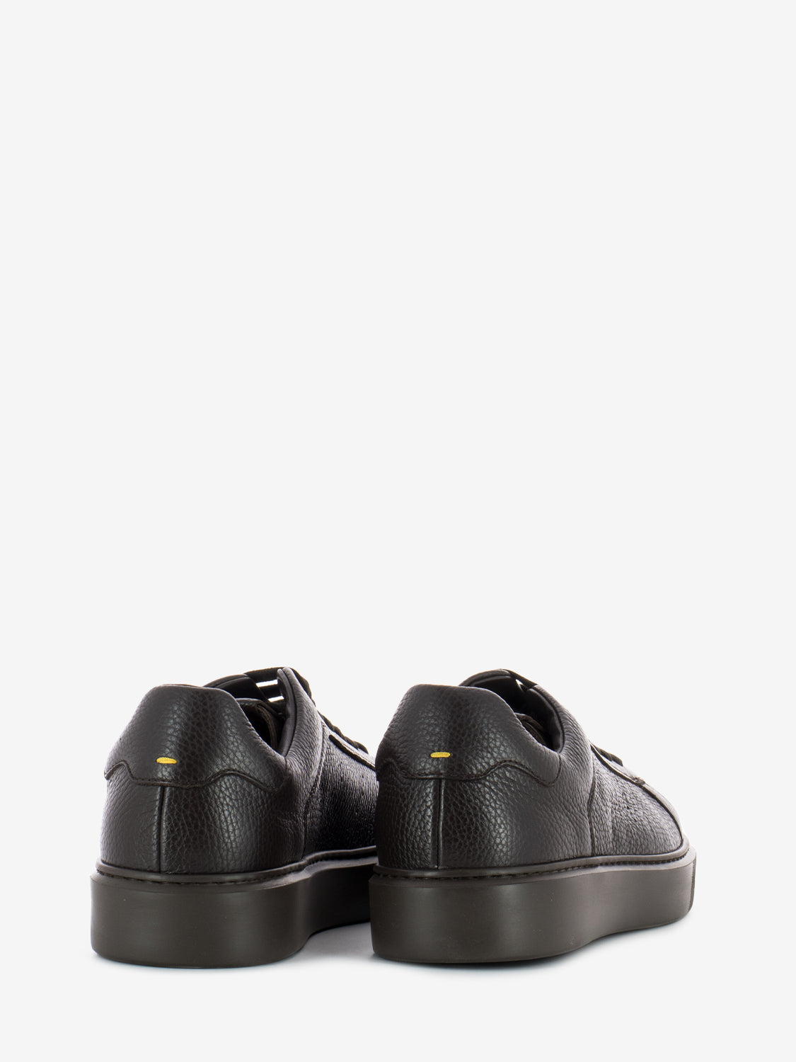 Ebony leather sneakers
