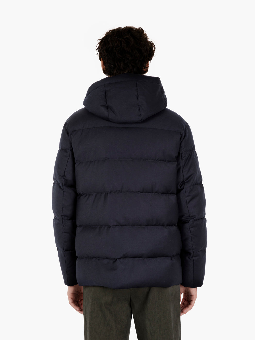 Quilted jacket with blue hood