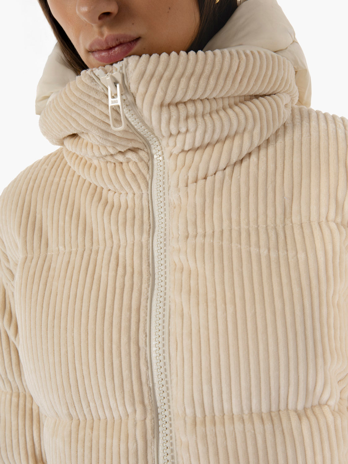 Lora white wool short down jacket