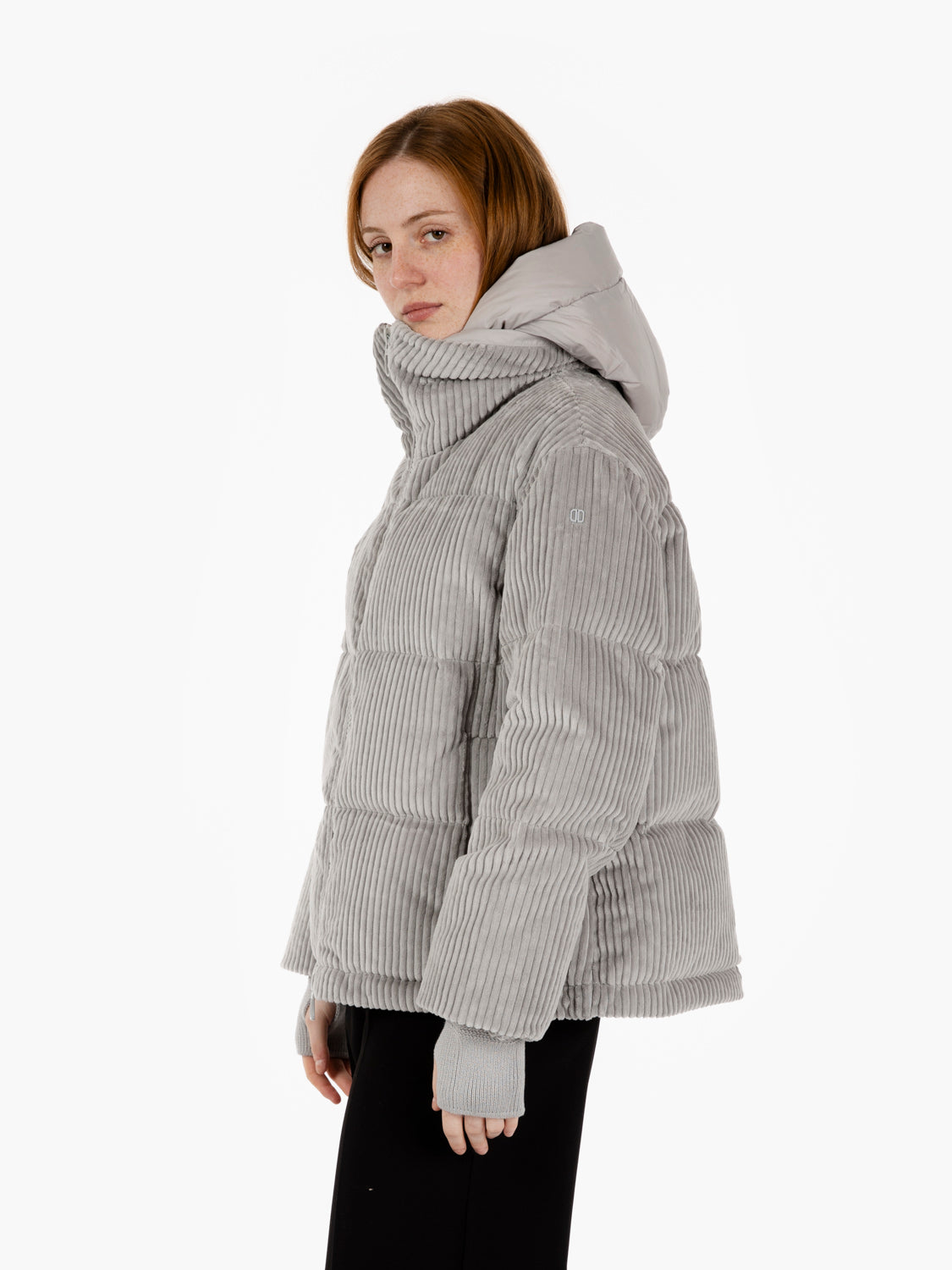 Lora short wool down jacket, grey