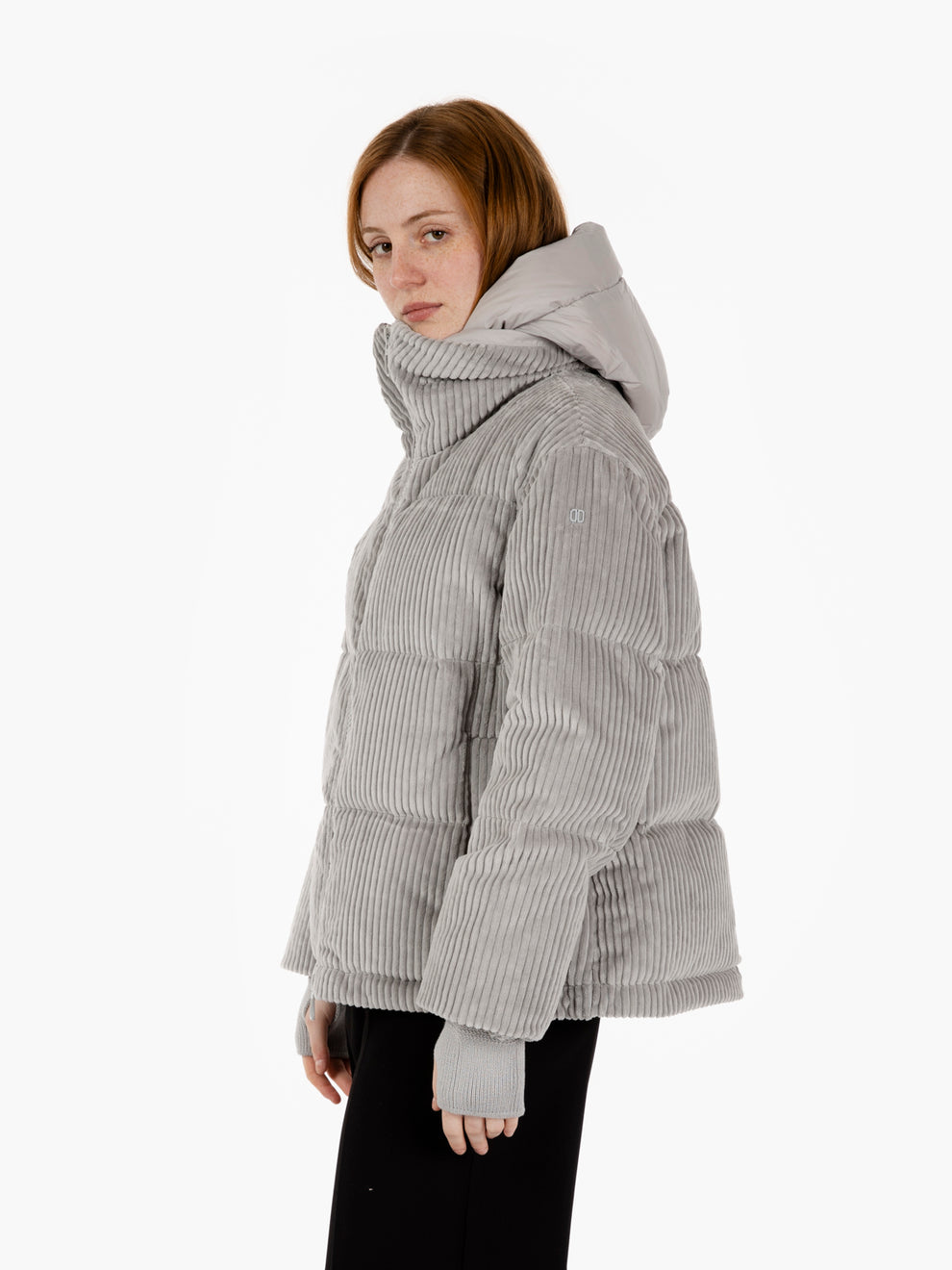 Lora short wool down jacket, grey