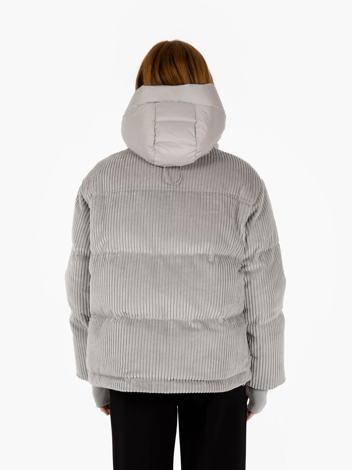 Lora short wool down jacket, grey