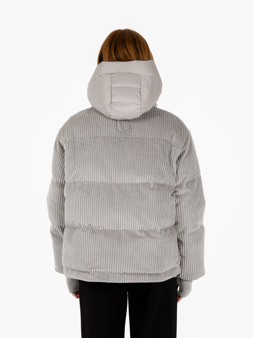 Lora short wool down jacket, grey