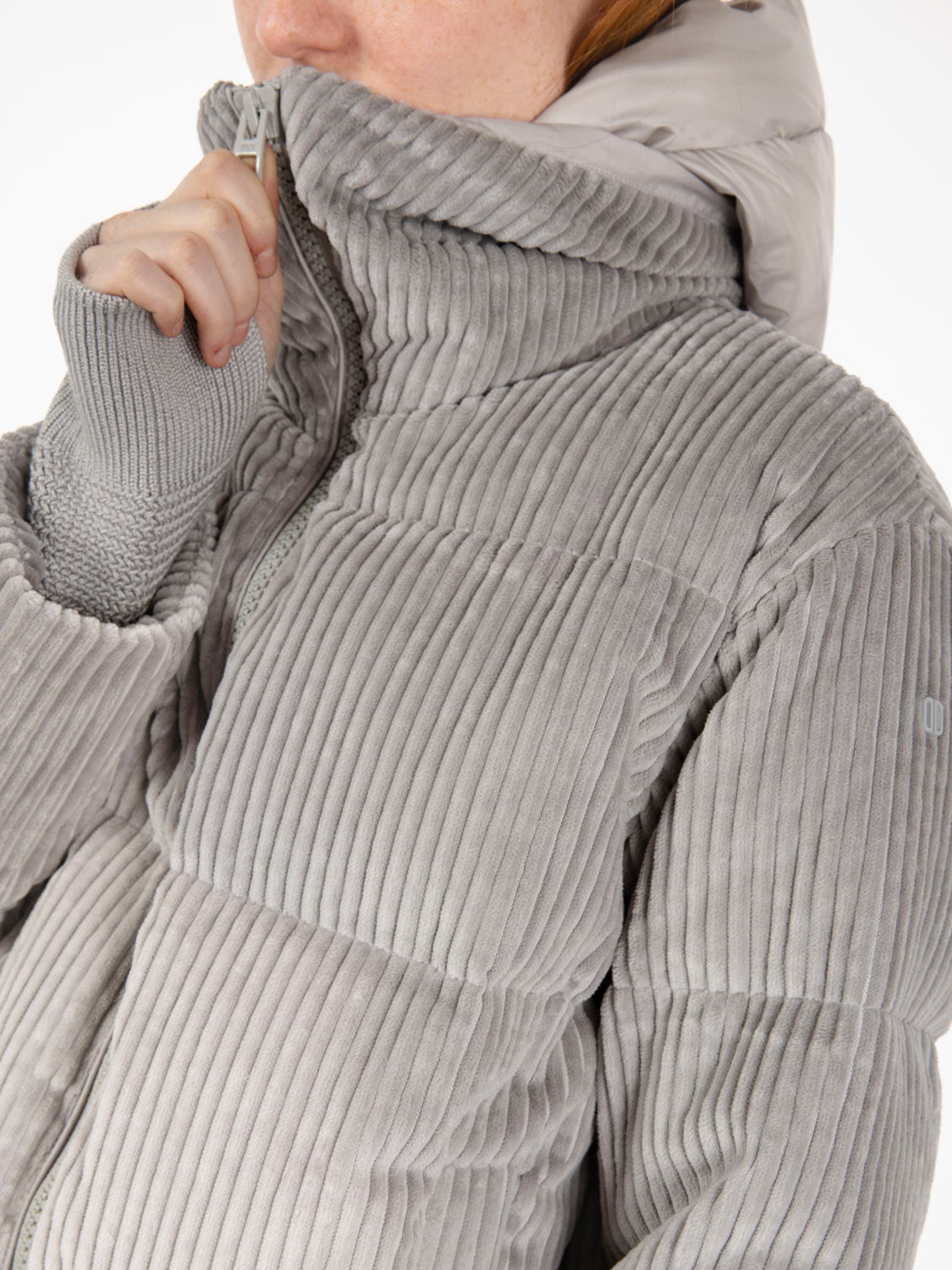 Lora short wool down jacket, grey