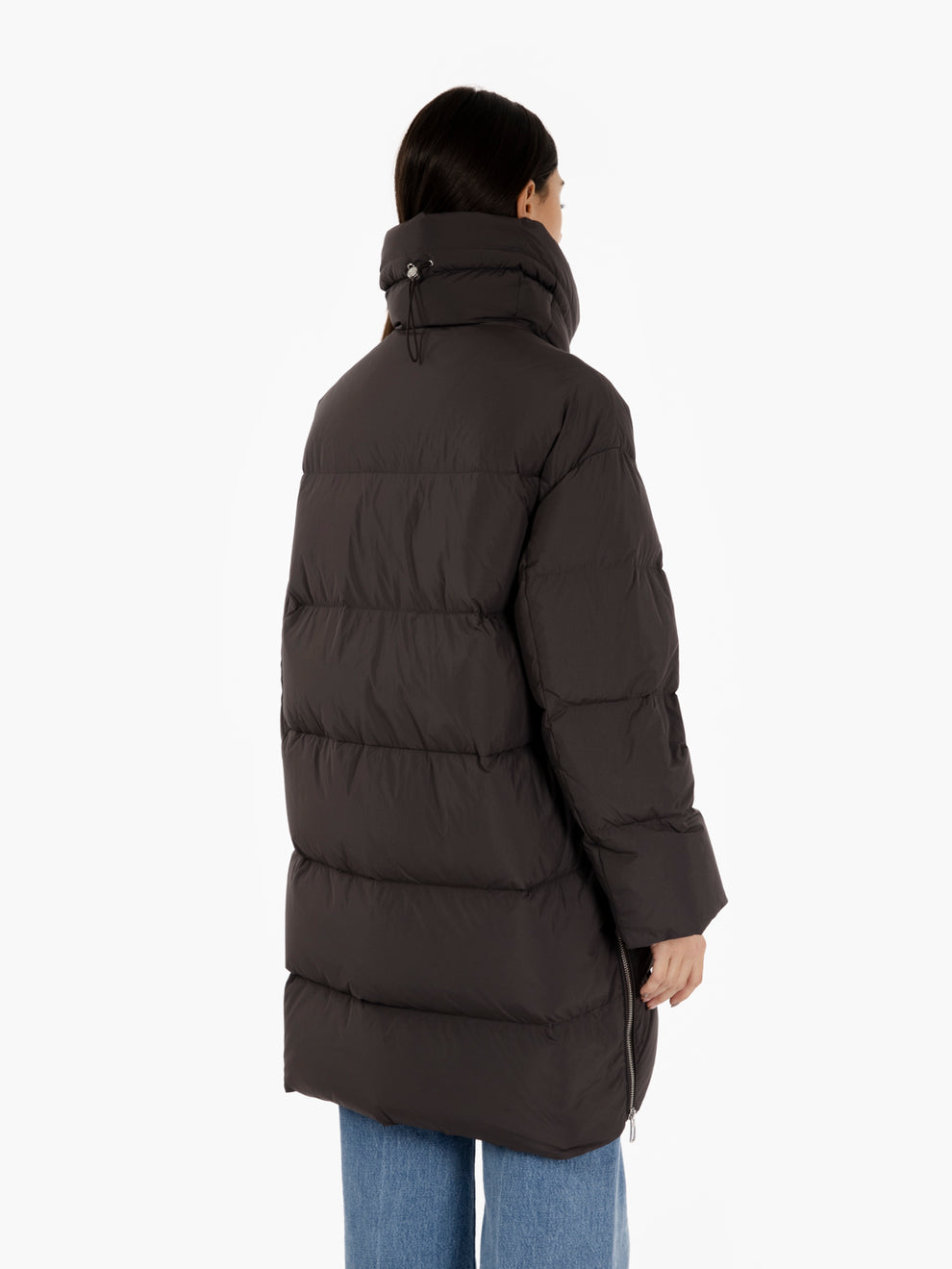 Shiva brown oversized long down jacket