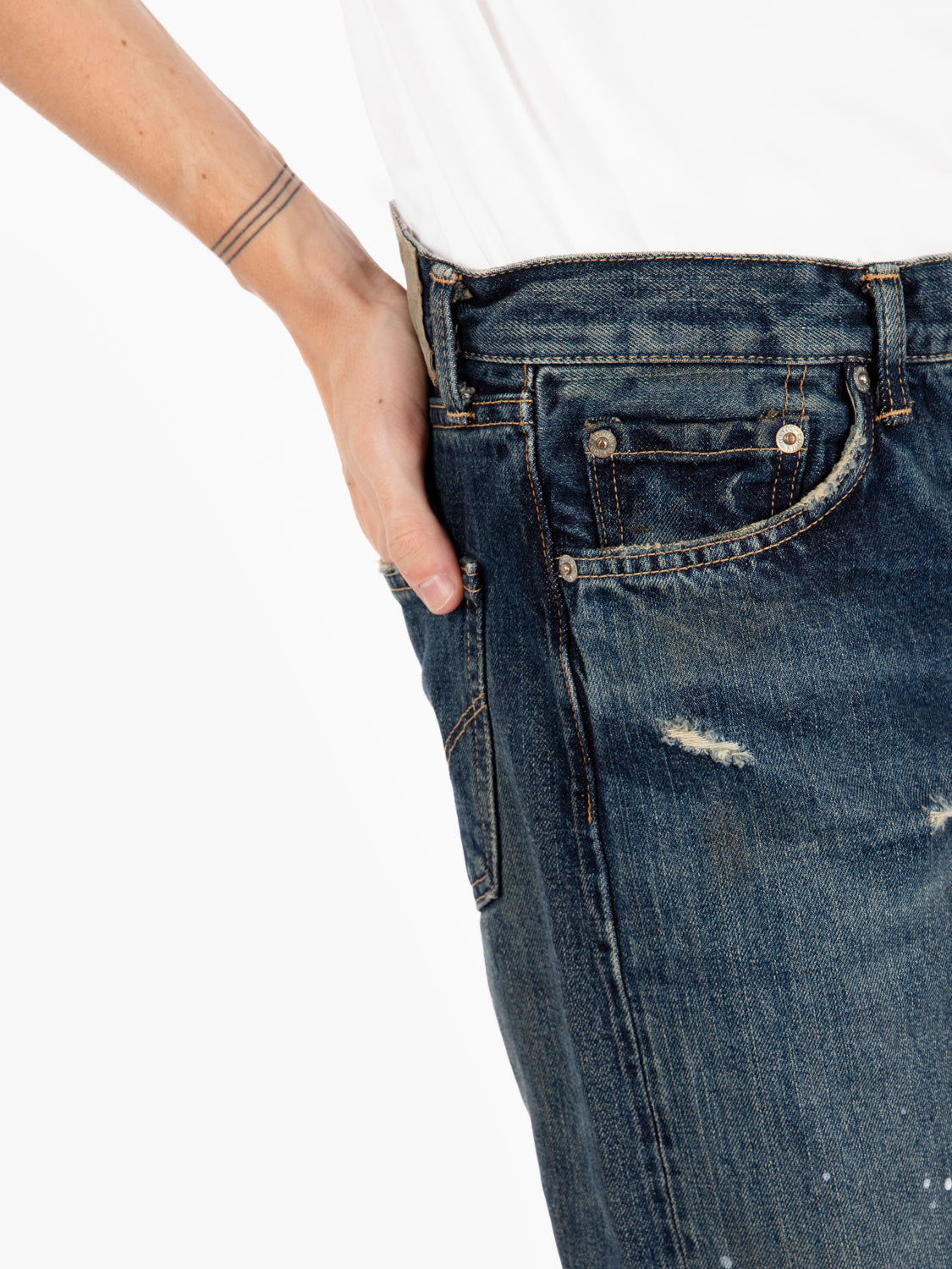 Jeans loose fit con schizzi di colore