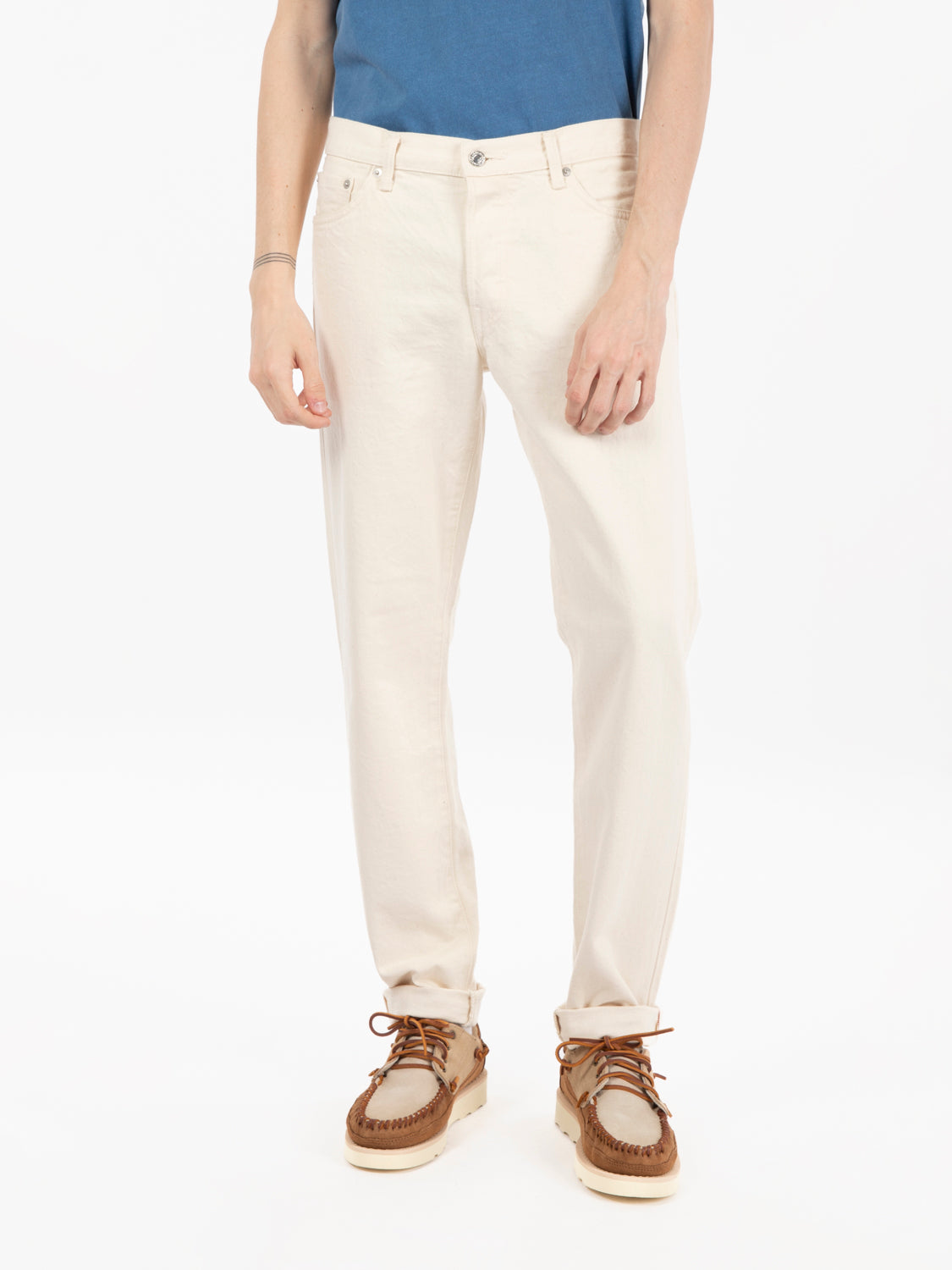 Regular tapered natural rinsed jeans
