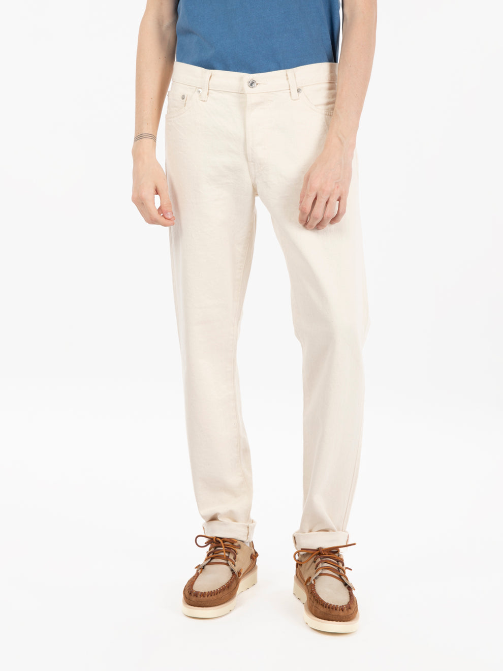 Regular tapered natural rinsed jeans