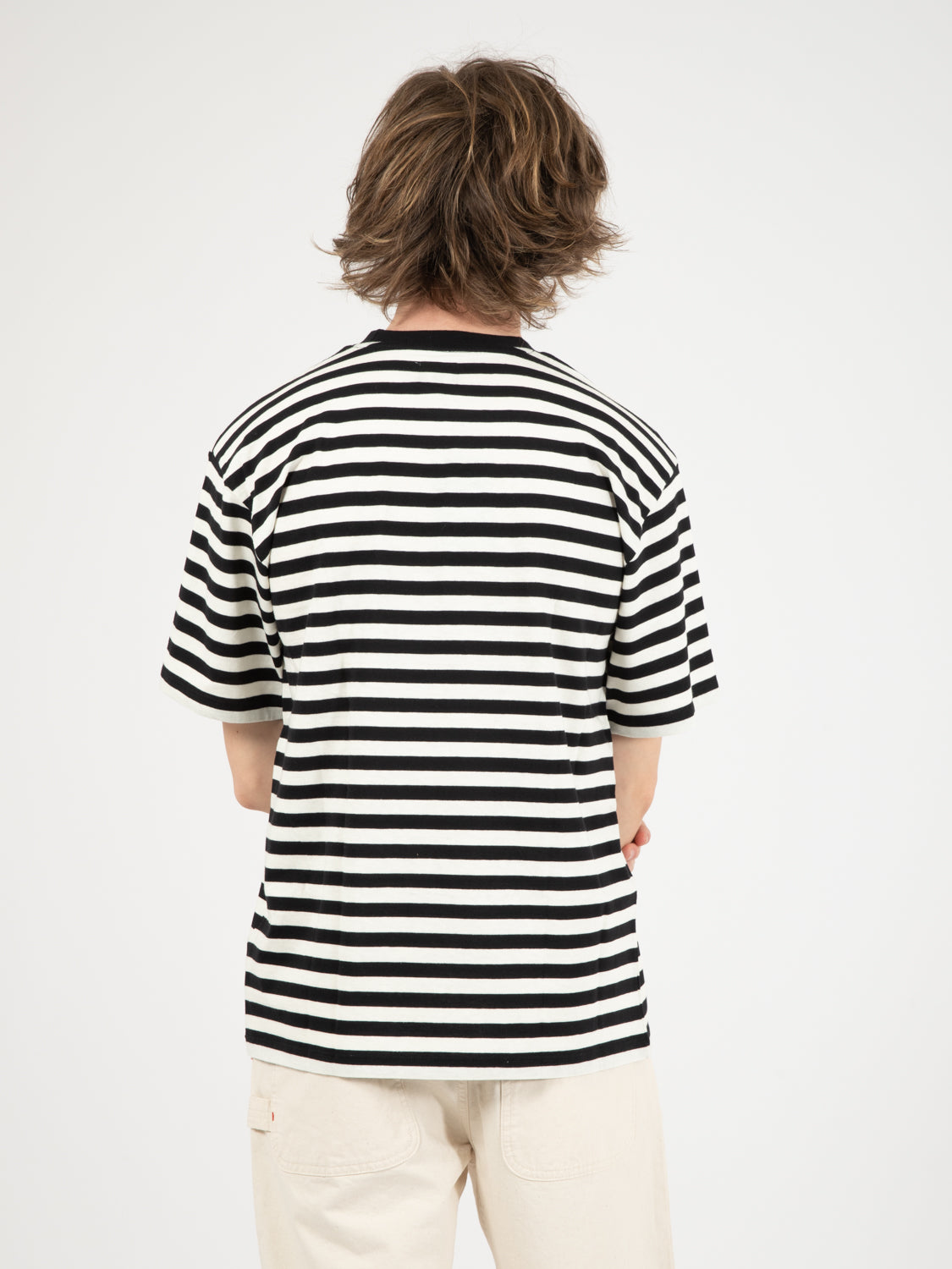 T-shirt basic stripe black / white