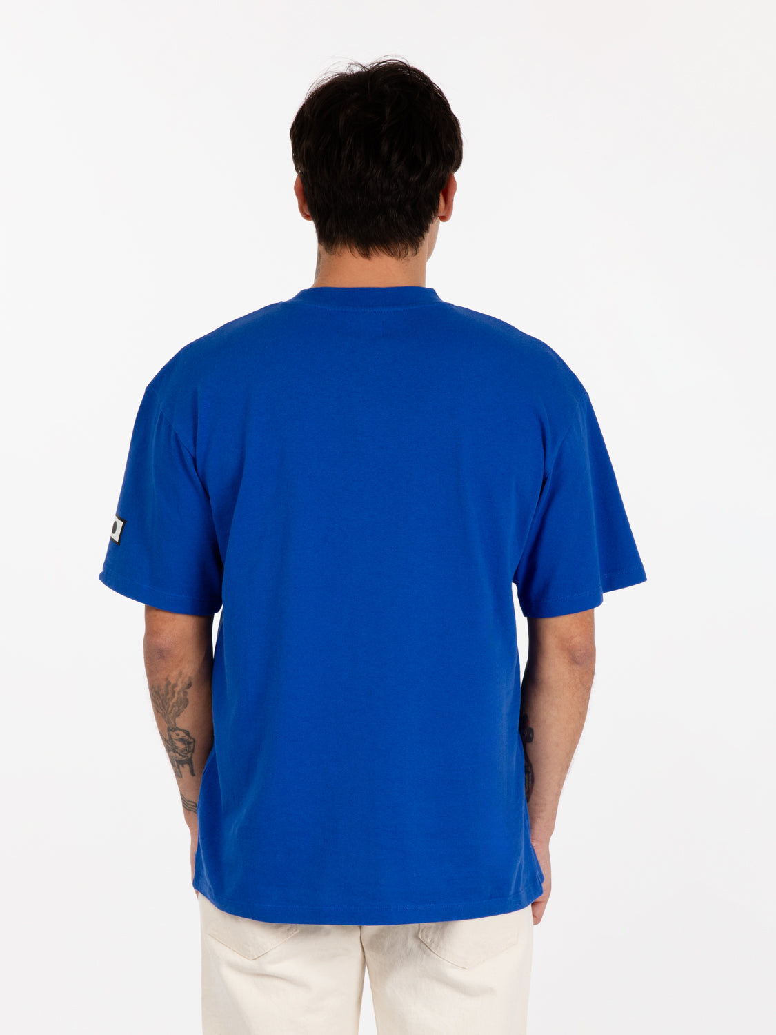 T-shirt Katakana stampa blu