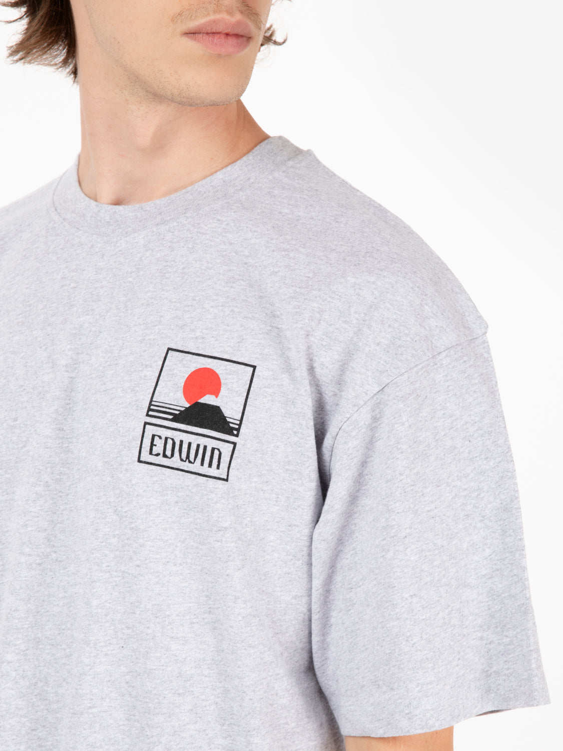 T-shirt Sunset on Mt Fuji grey marl
