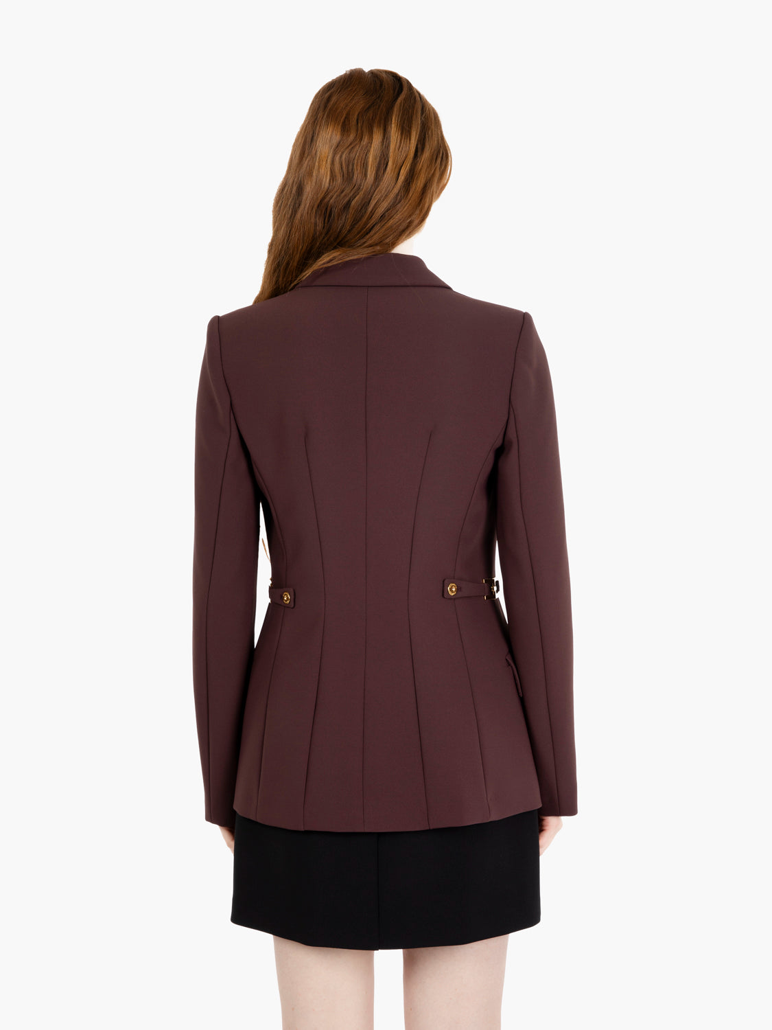 Blazer in crêpe con dettaglio gioiello merlot