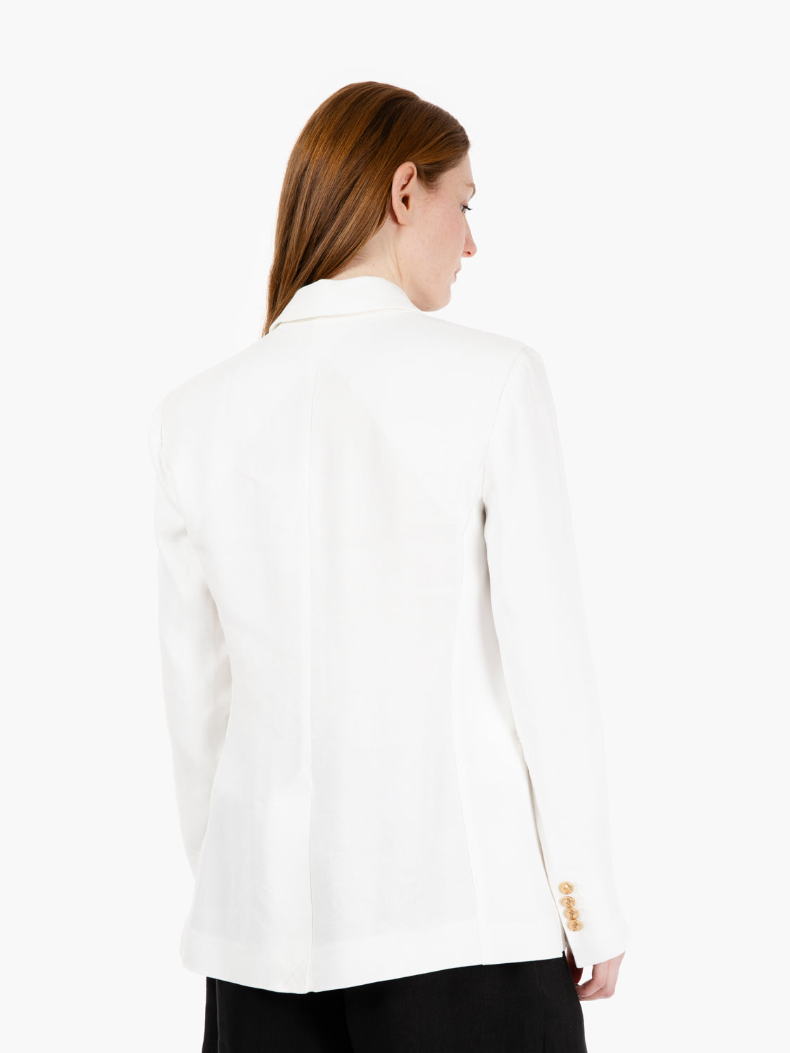 Blazer monopetto bottone logato avorio
