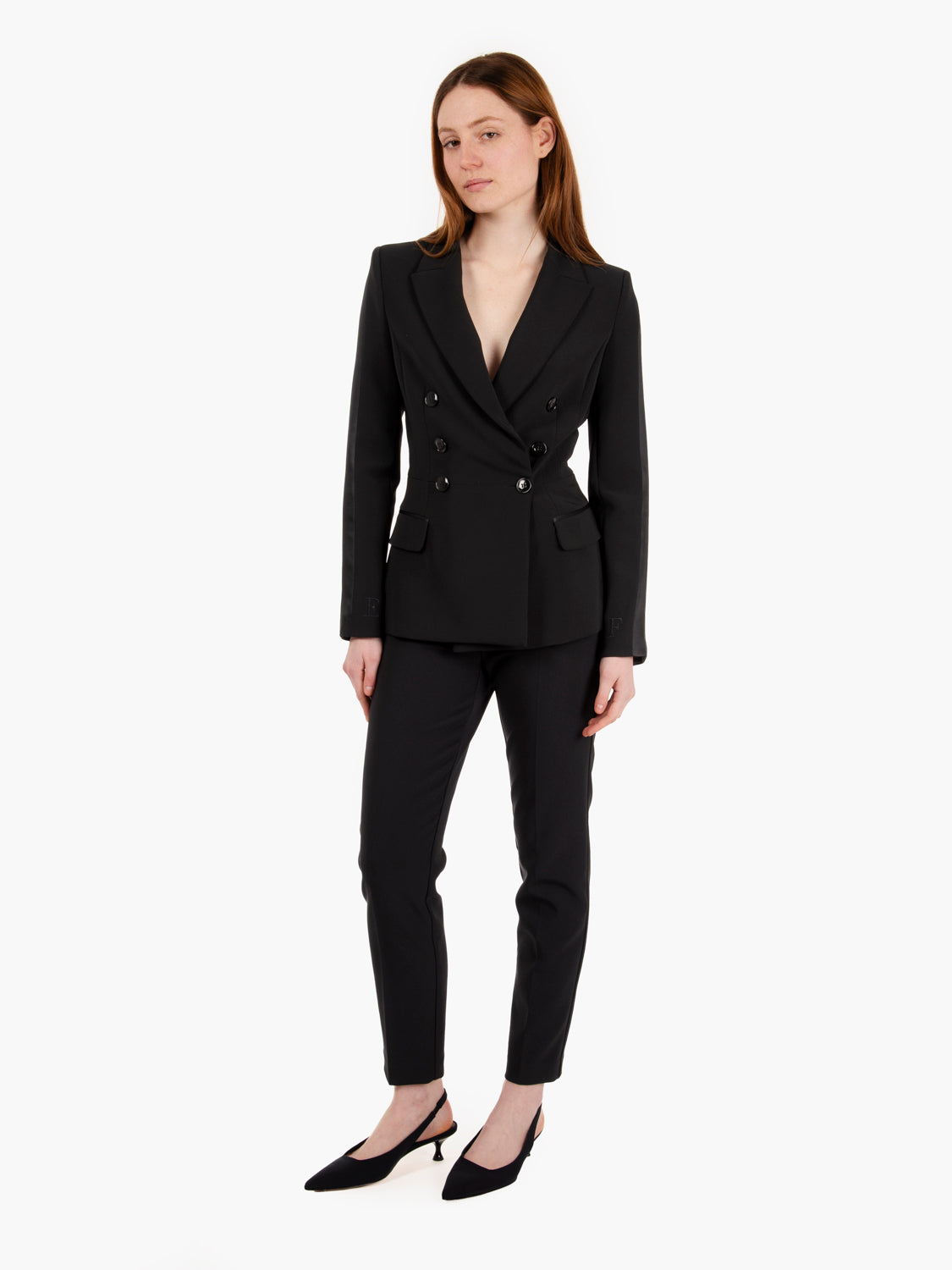Crêpe jacket with black satin bands