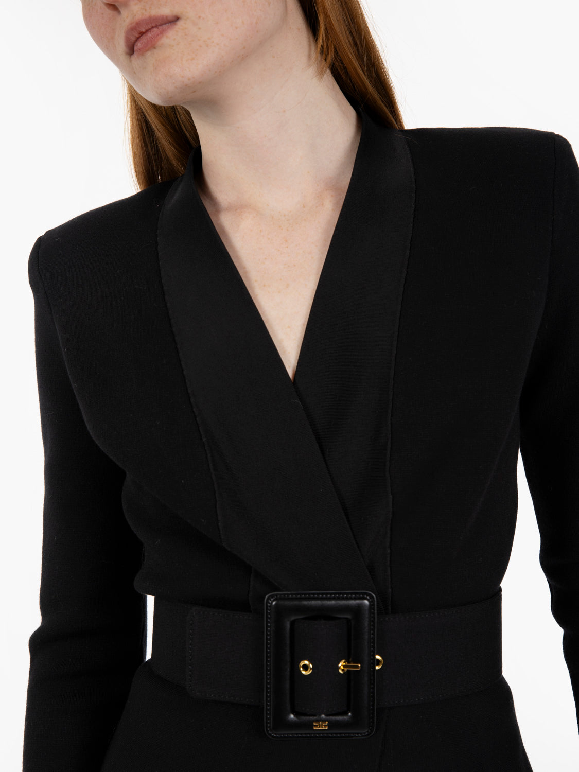 Giacca in maglia con cintura nera