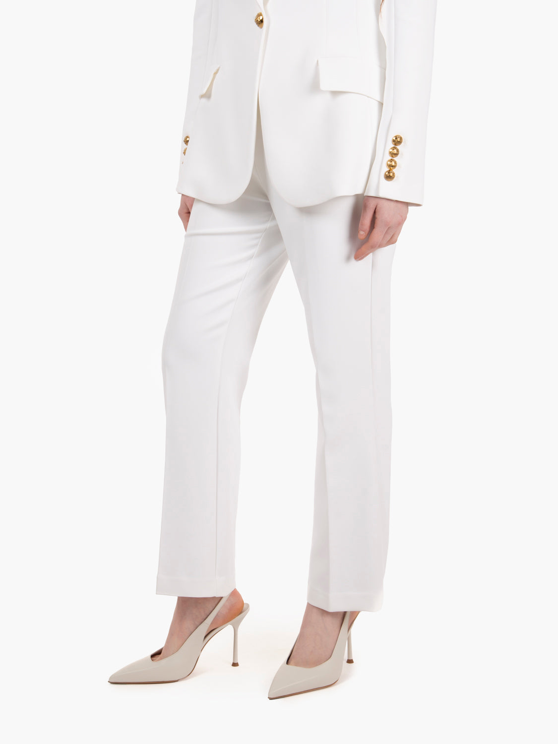 Pantaloni cropped avorio