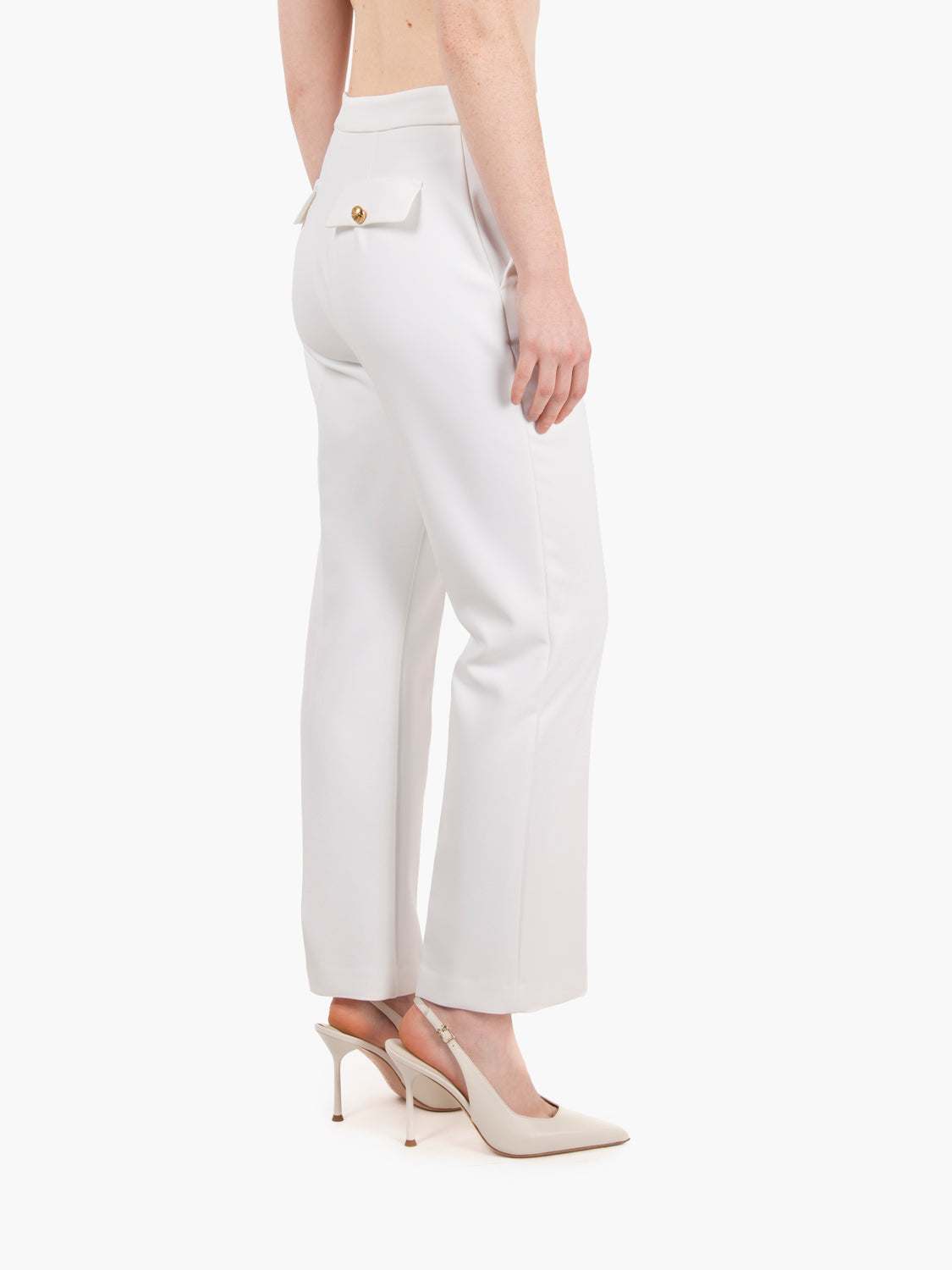 Pantaloni cropped avorio