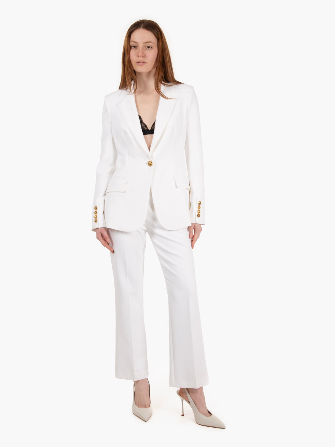 Pantaloni cropped avorio