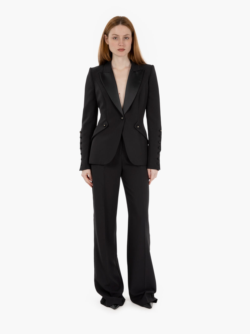 Pantaloni in crêpe fluido nero