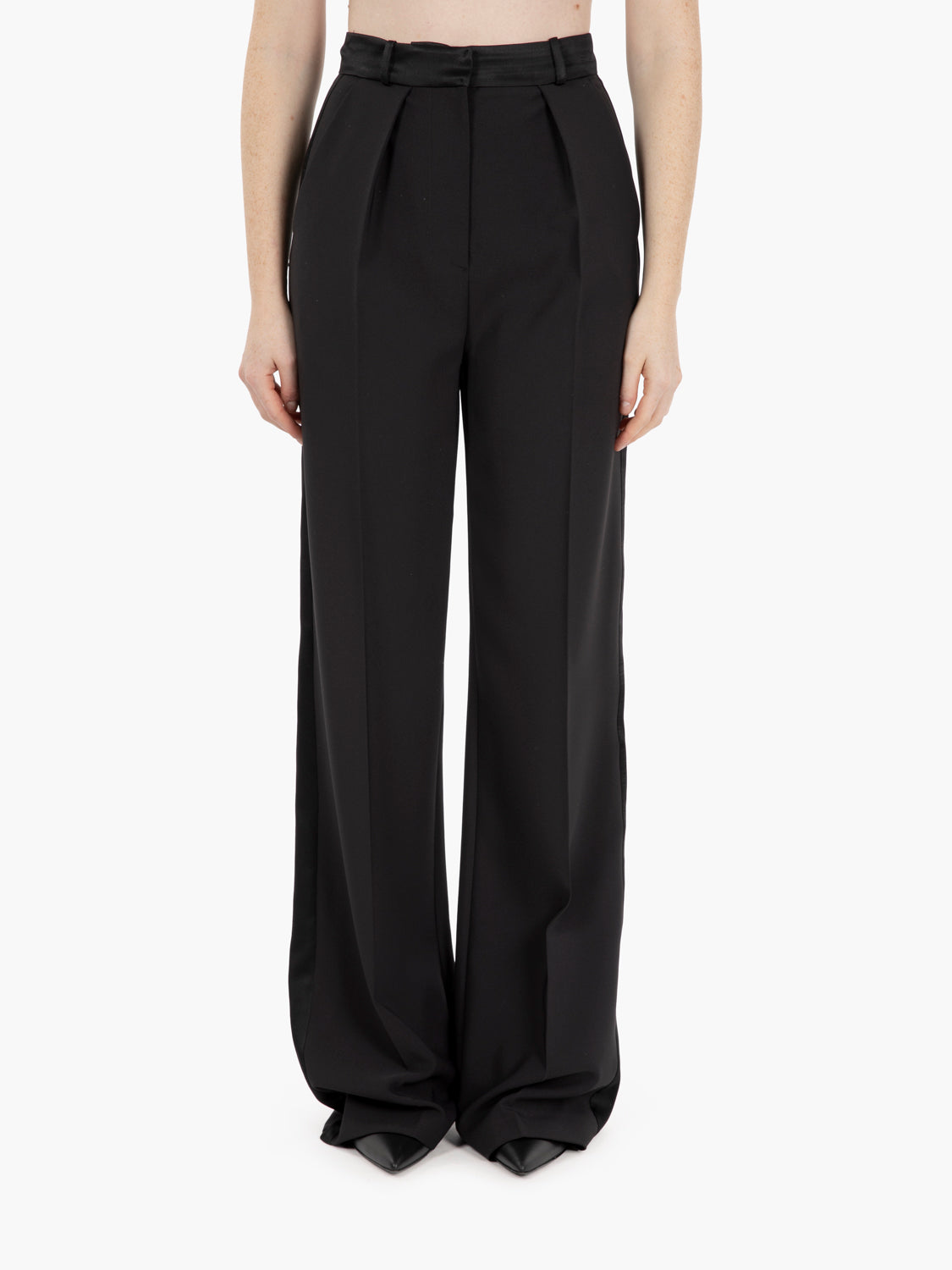 Pantaloni in crêpe fluido nero
