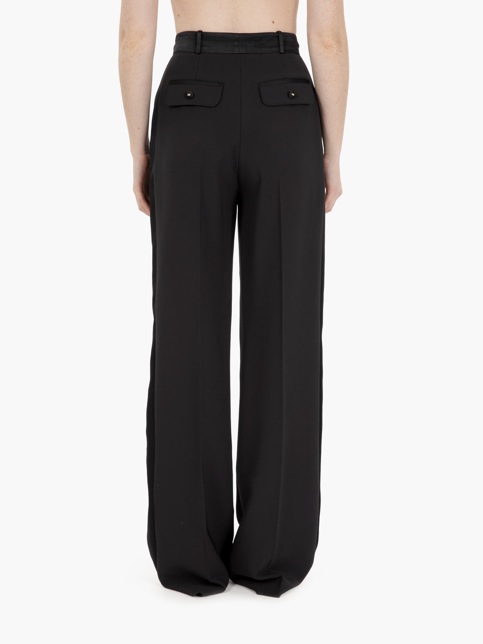 Pantaloni in crêpe fluido nero