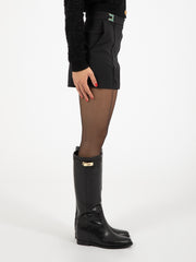 ELISABETTA FRANCHI - Shorts in crêpe con placche neri