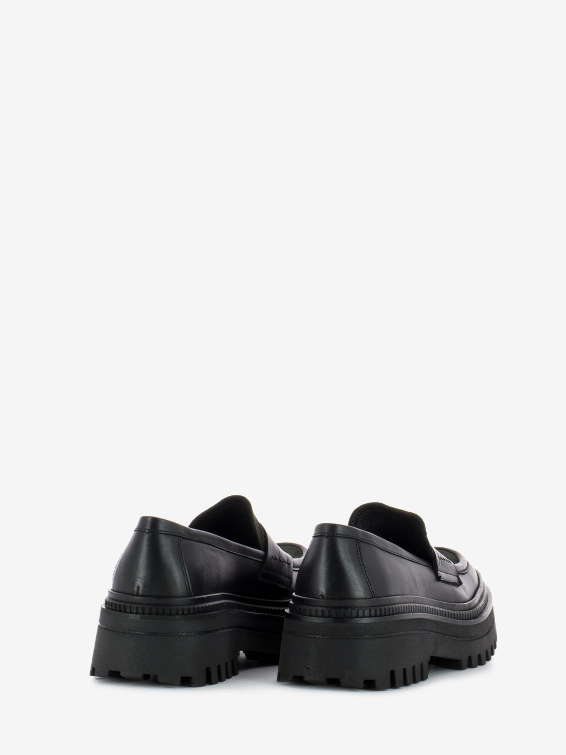Mocassino platform in pelle e camoscio nero / verde