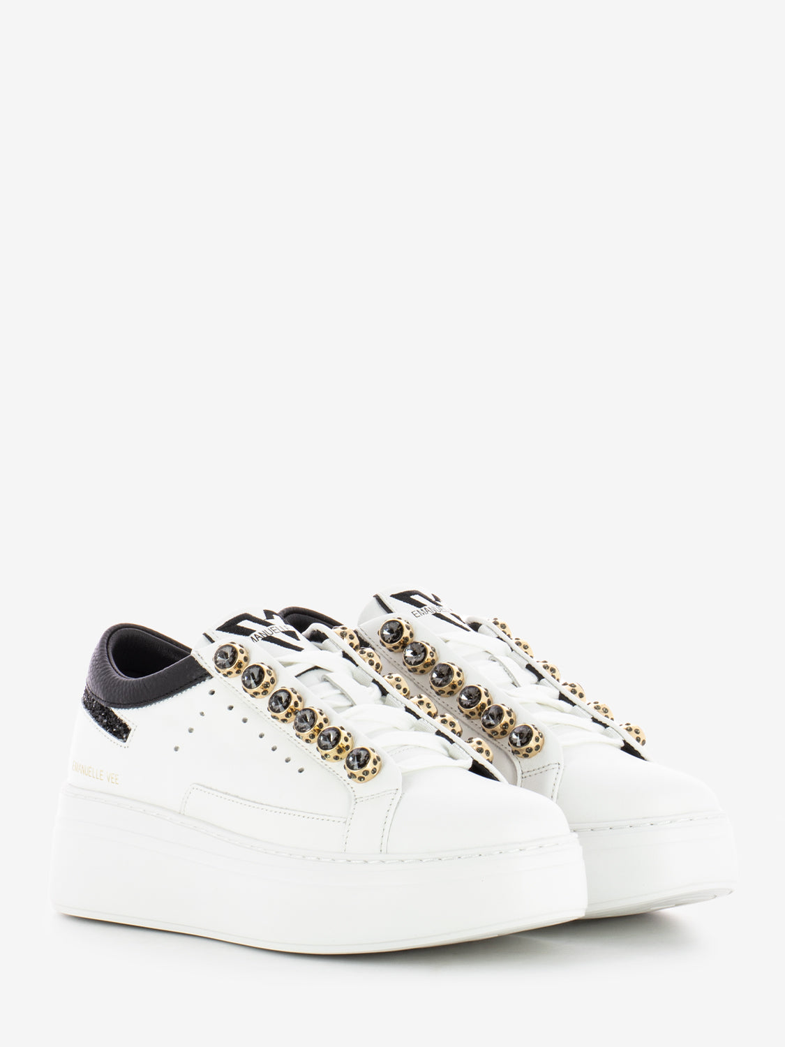 Bice white / black strass sneakers