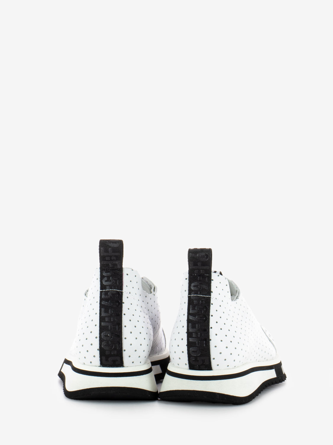 Sofia micro-perforated slim sneakers in white leather