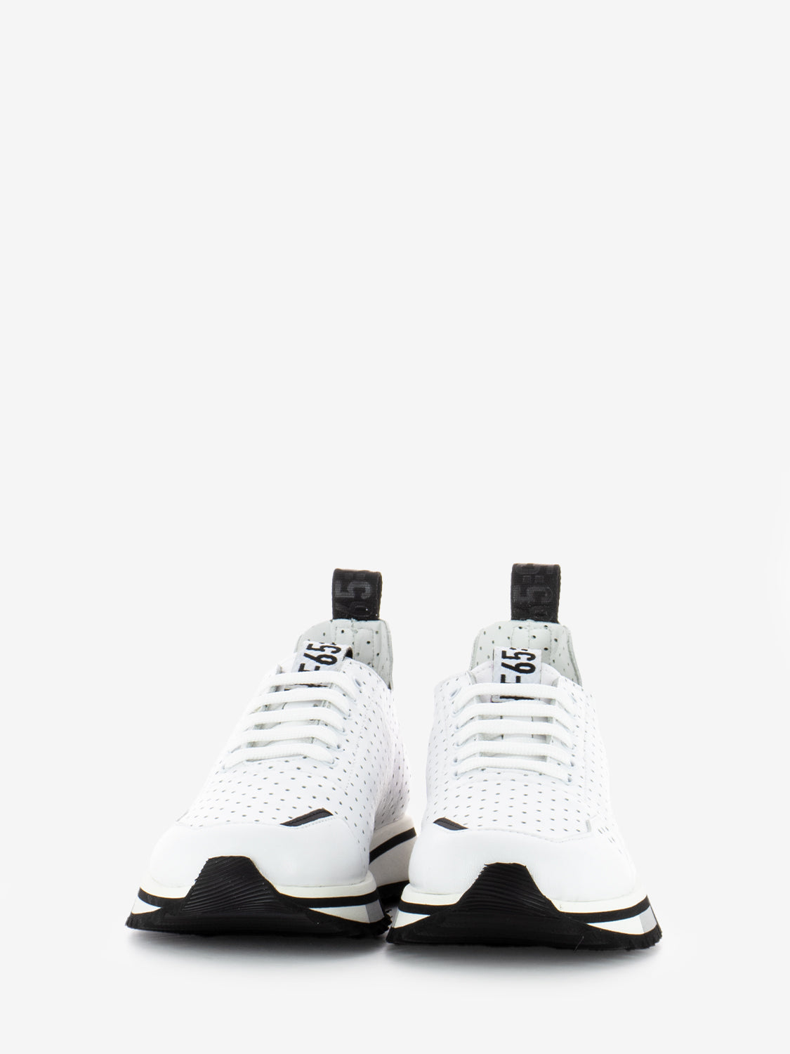 Sofia micro-perforated slim sneakers in white leather