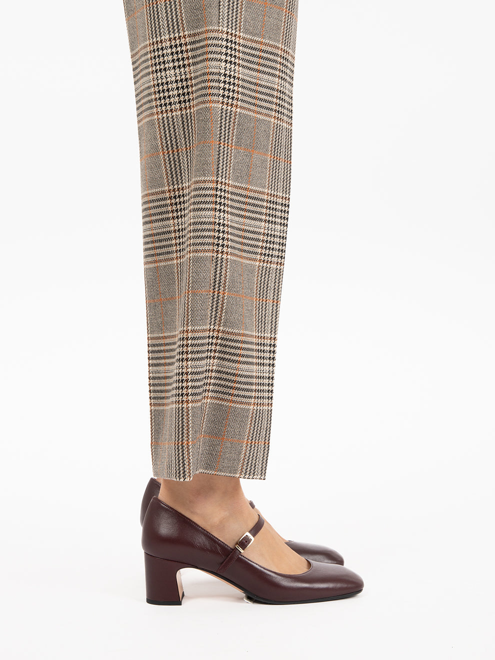 Brigitta pumps chunky heel buckle wine