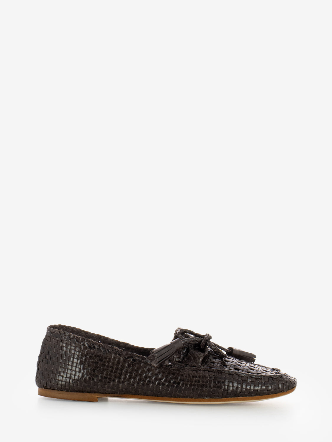 Creta Moccasins Brown Woven Workmanship
