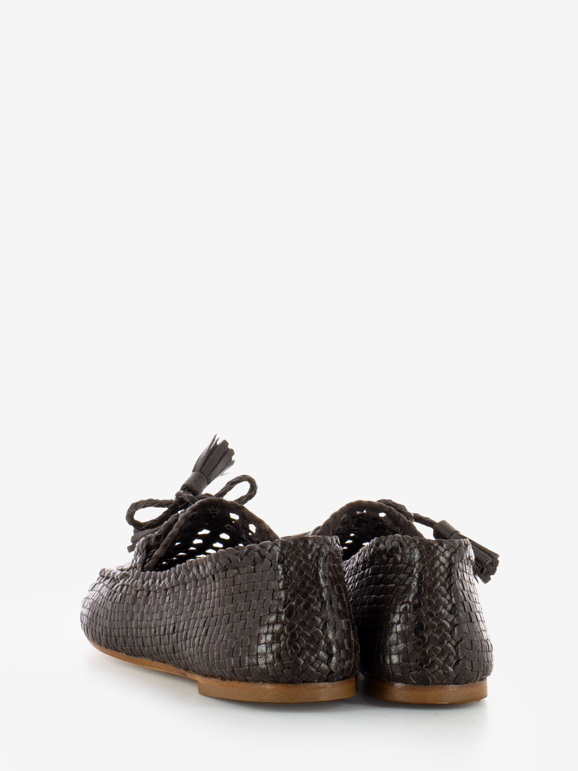 Creta Moccasins Brown Woven Workmanship