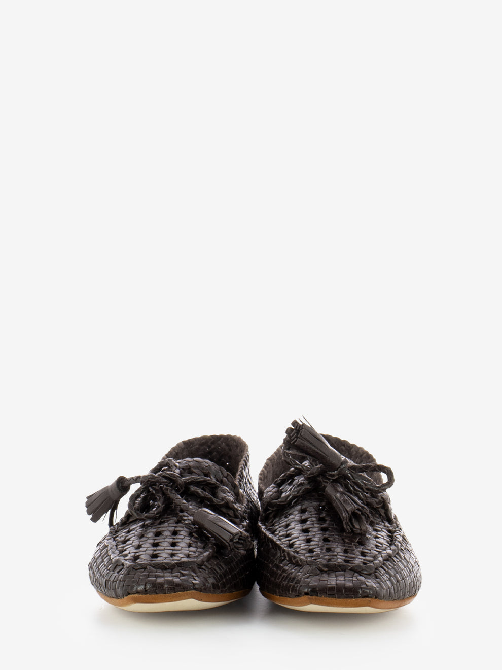 Creta Moccasins Brown Woven Workmanship