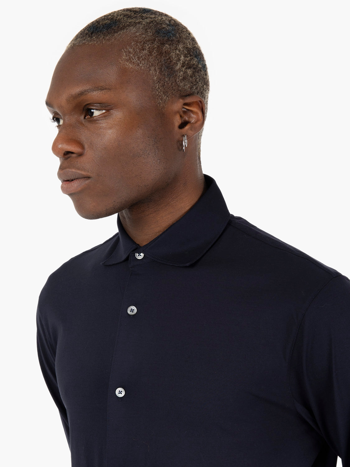 Basic navy crepe shirt