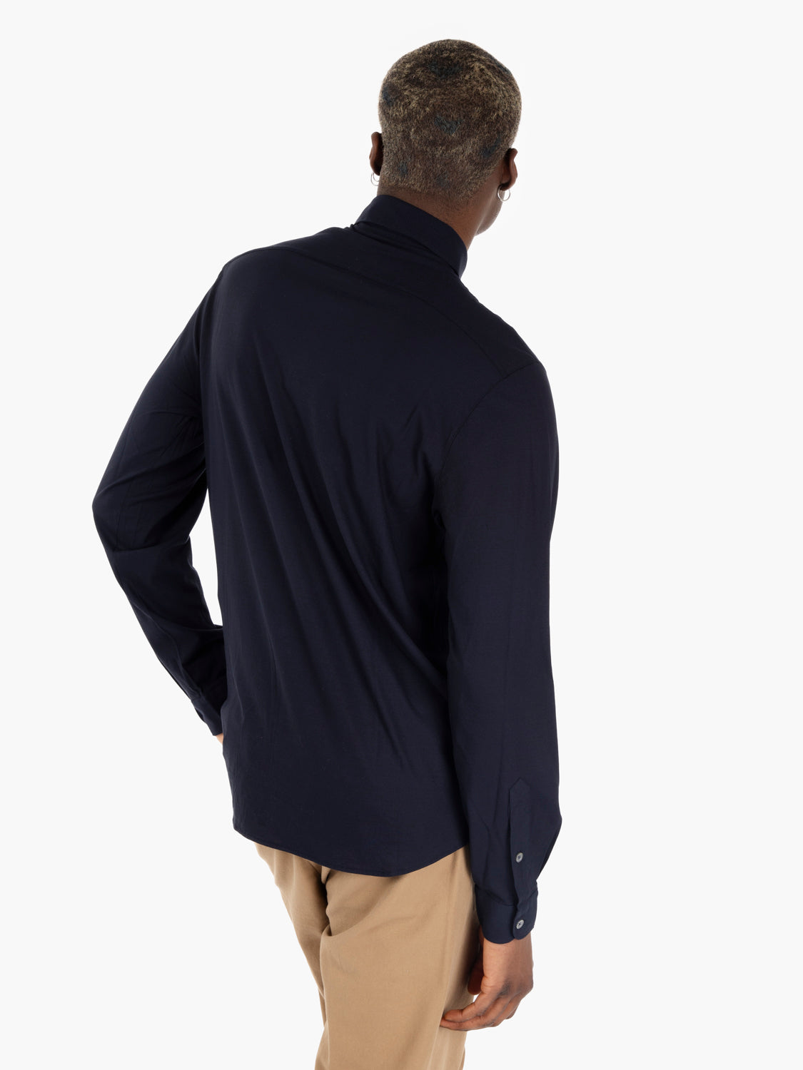 Basic navy crepe shirt