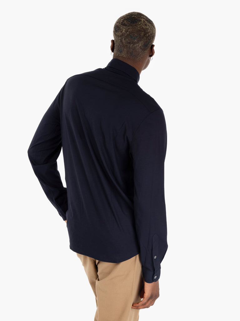 FILIPPO DE LAURENTIIS - Camicia basica in crêpe navy