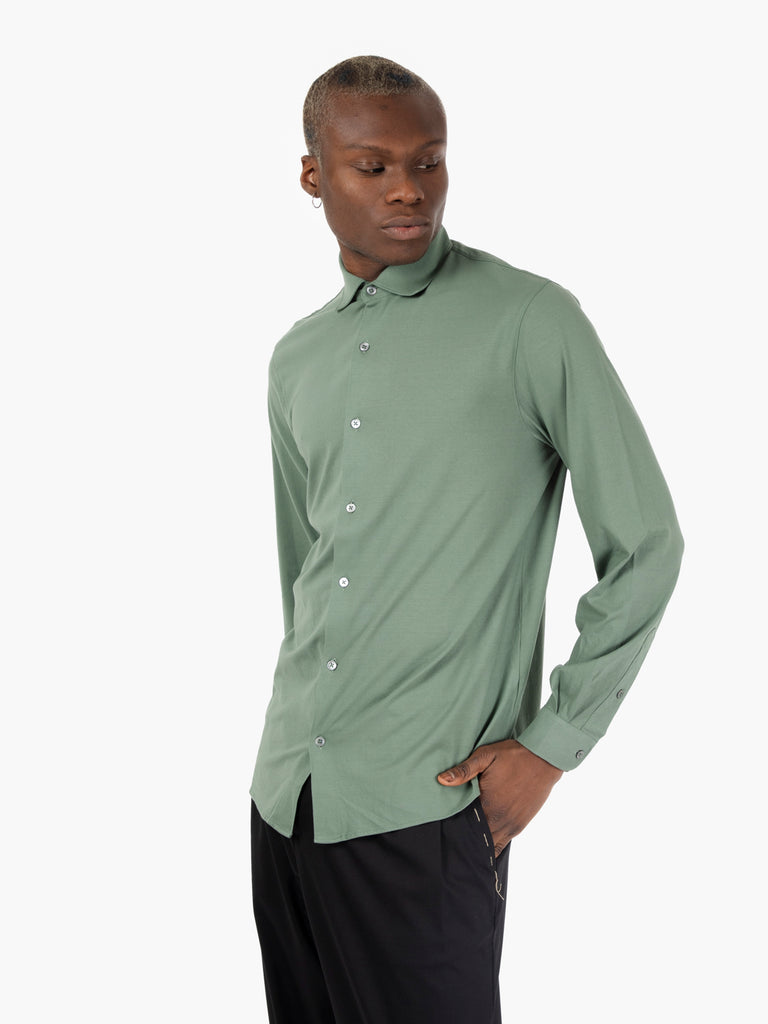 FILIPPO DE LAURENTIIS - Camicia morbida in cotone salvia
