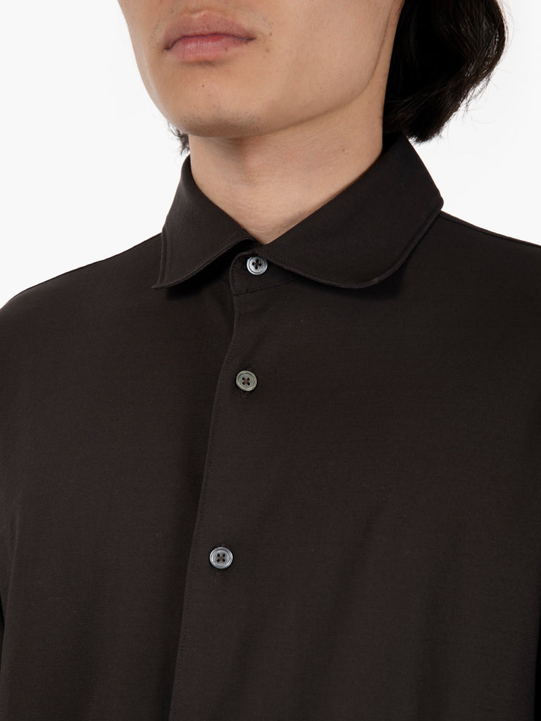 FILIPPO DE LAURENTIIS - Camicia morbida in cotone testa di moro