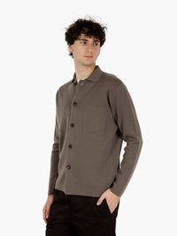 Cardigan con colletto salvia
