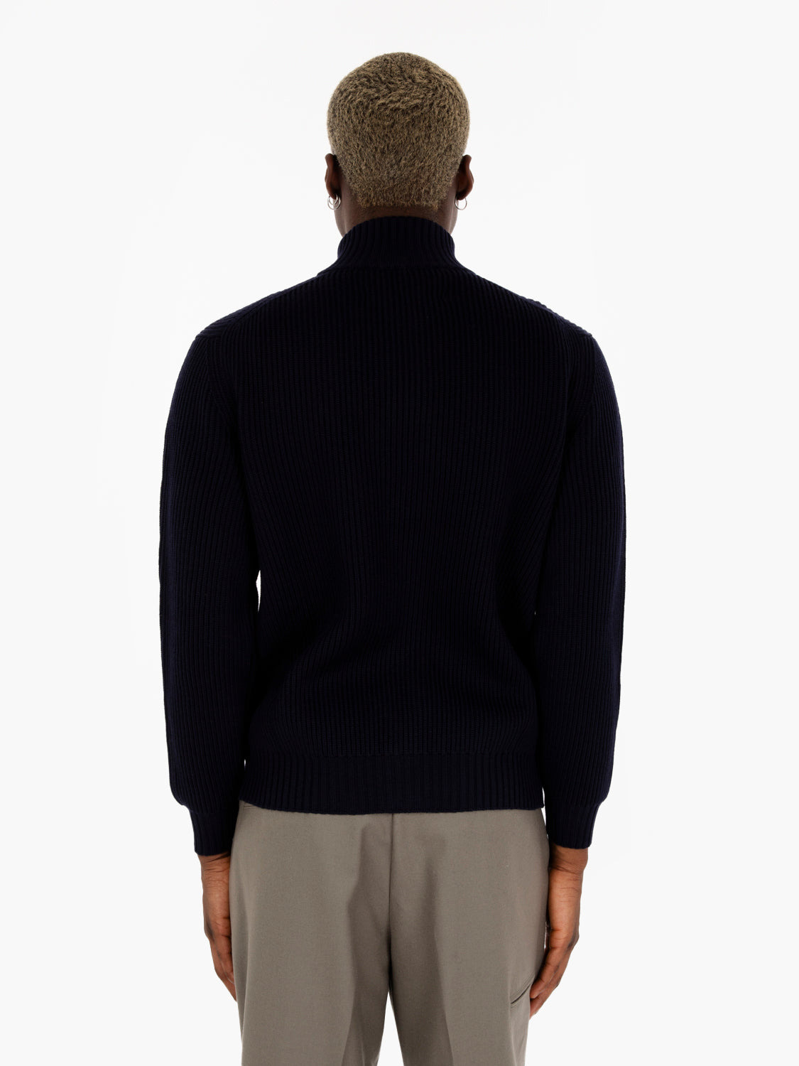 Cardigan in maglia merino inchiostro