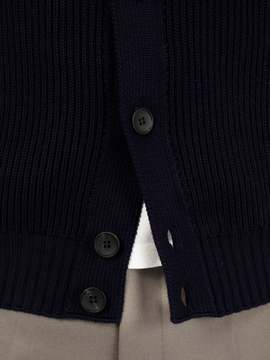 Cardigan in maglia merino inchiostro